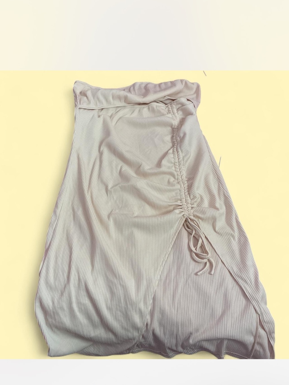 Ruched Side Dress in Light Beige
